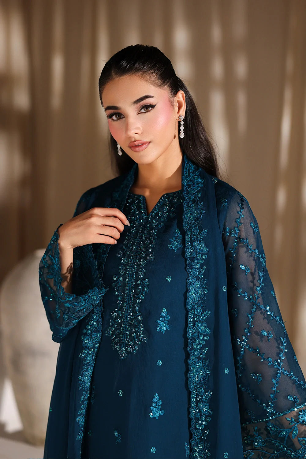 03-Piece Chiffon Suit With Embroidery | Ready To Wear