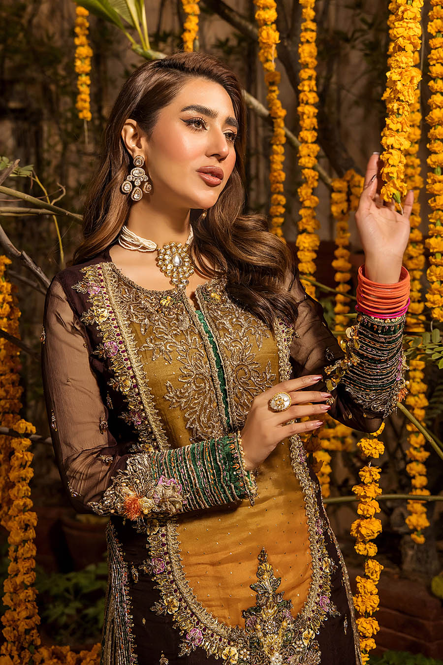 03-Piece Embroidered Chiffon Suit With Organza Dupatta | Ready To Wear