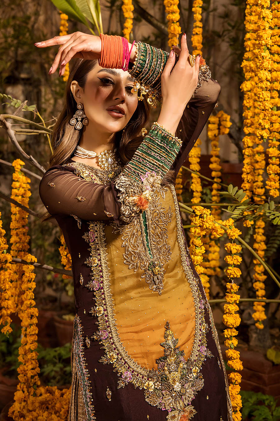 03-Piece Embroidered Chiffon Suit With Organza Dupatta | Ready To Wear