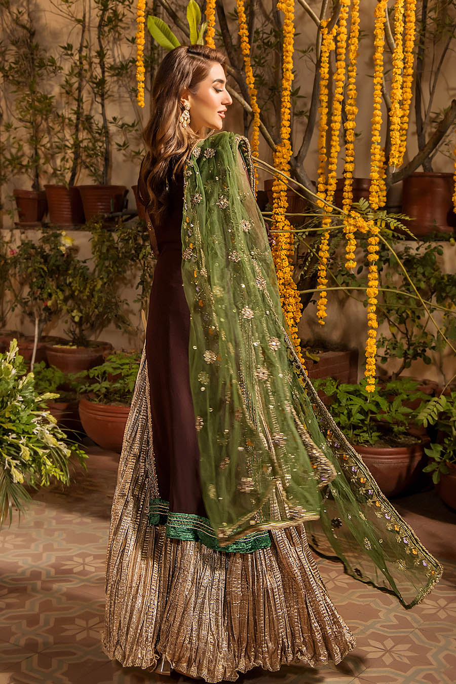 03-Piece Embroidered Chiffon Suit With Organza Dupatta | Ready To Wear