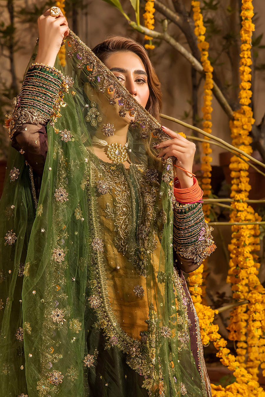 03-Piece Embroidered Chiffon Suit With Organza Dupatta | Ready To Wear