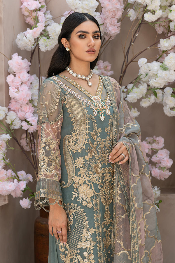 03-Piece Luxury Embroidered Organza Suit - Ready to Wear