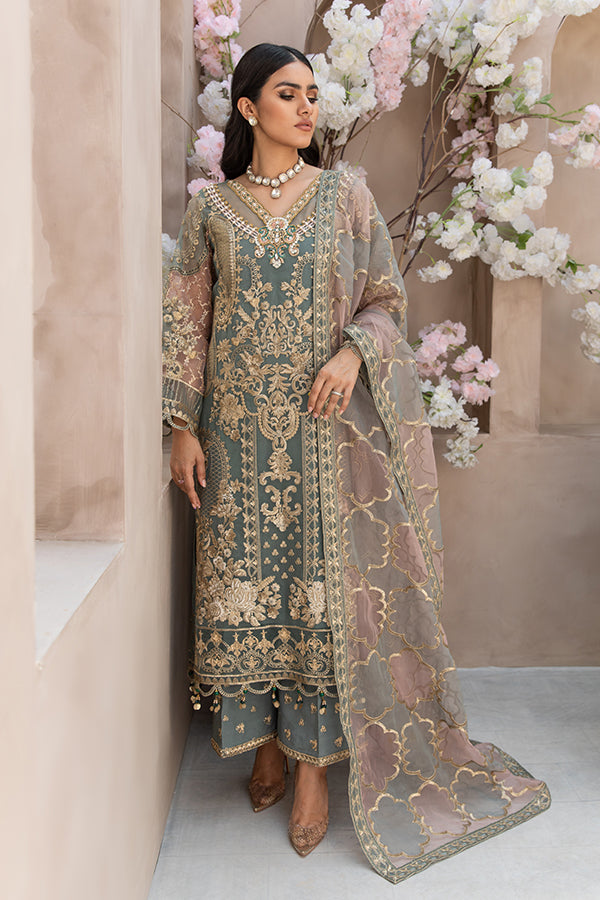 03-Piece Luxury Embroidered Organza Suit - Ready to Wear