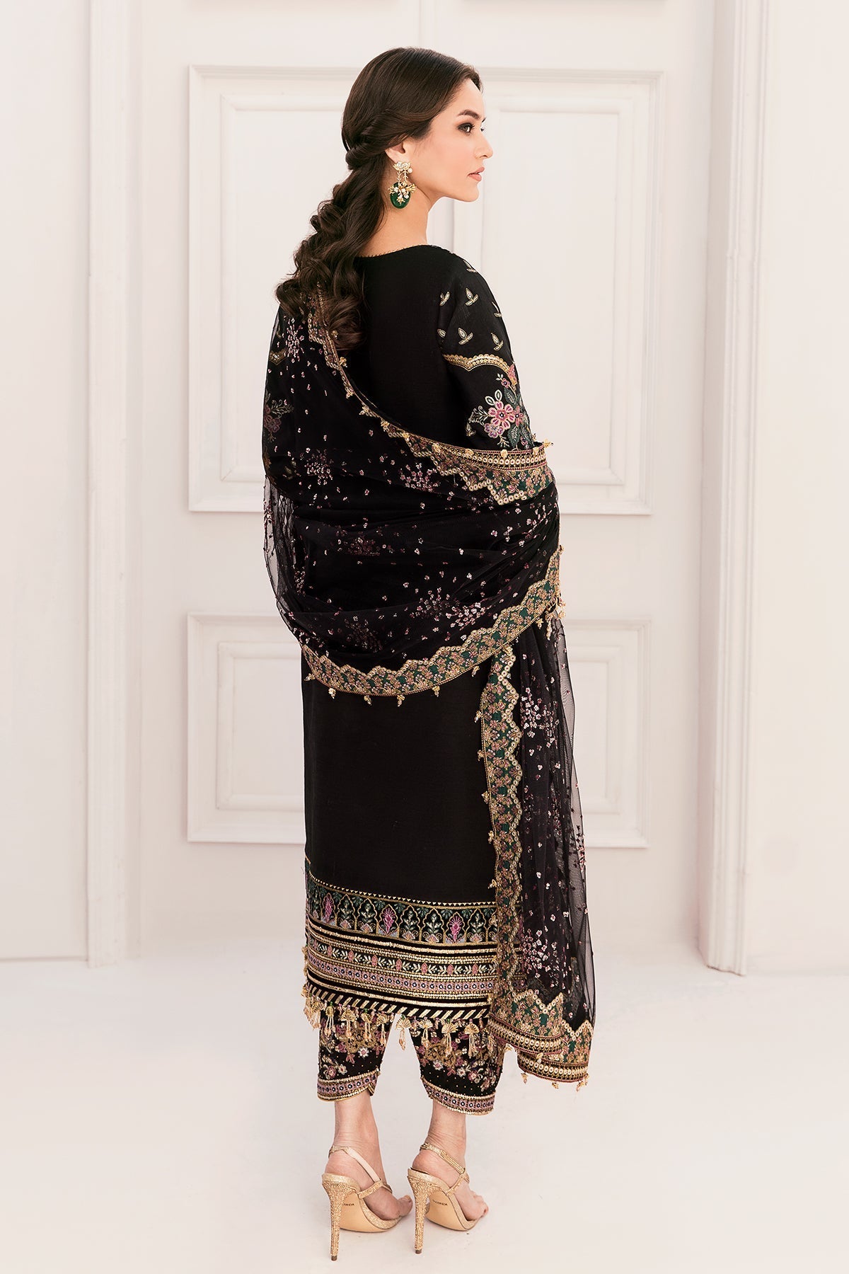 03-Piece Heavy Embroidered Net Suit - Ready To Wear