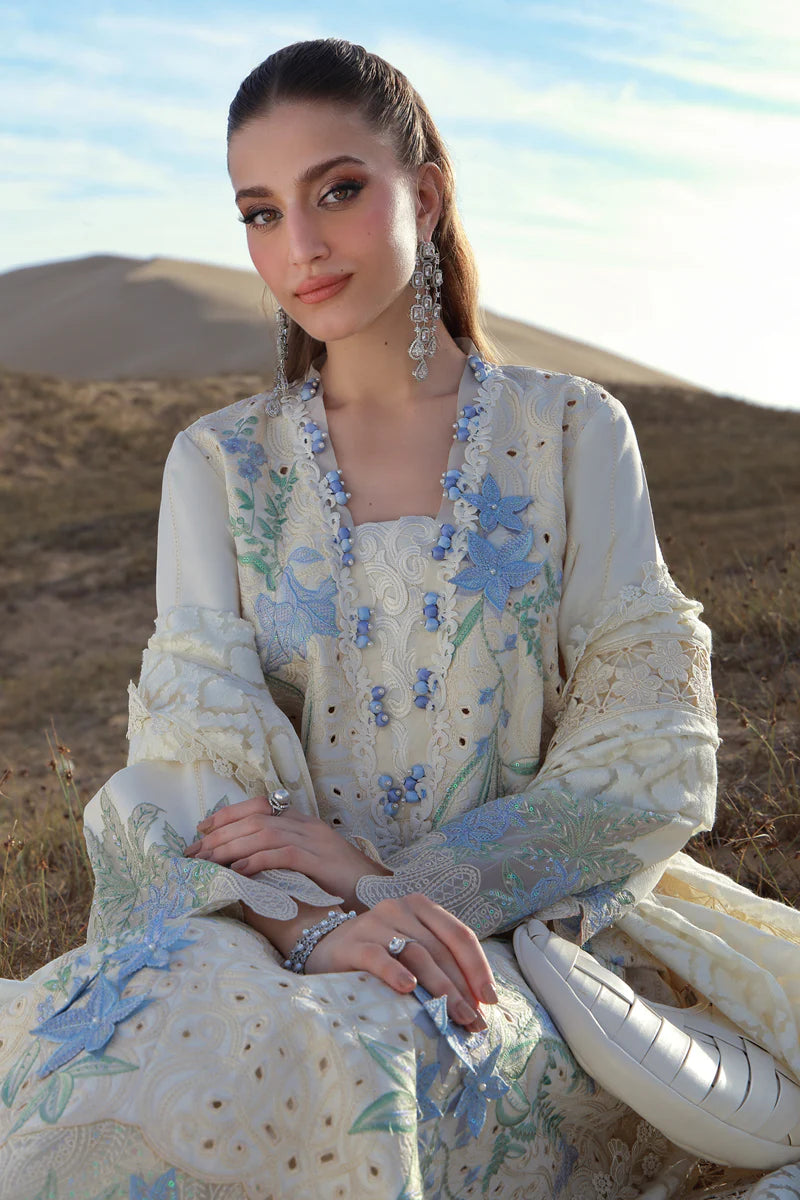 03-Piece Embroidered Lawn Suit With Borsha Dupatta | Ready To Wear
