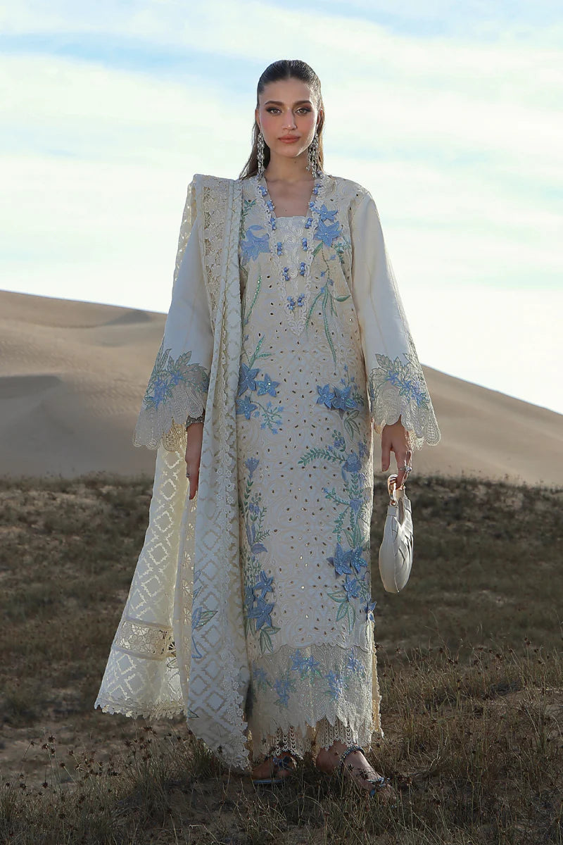 03-Piece Embroidered Lawn Suit With Borsha Dupatta | Ready To Wear