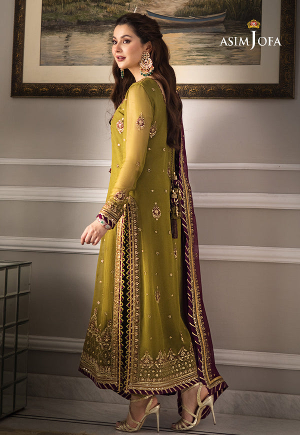 Asim Jofa Chiffon Suit With Malai Trouser Suit