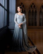 03 Piece Luxury Net Maxi - Ready To Wear