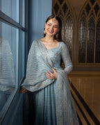 03 Piece Luxury Net Maxi - Ready To Wear