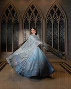 03 Piece Luxury Net Maxi - Ready To Wear
