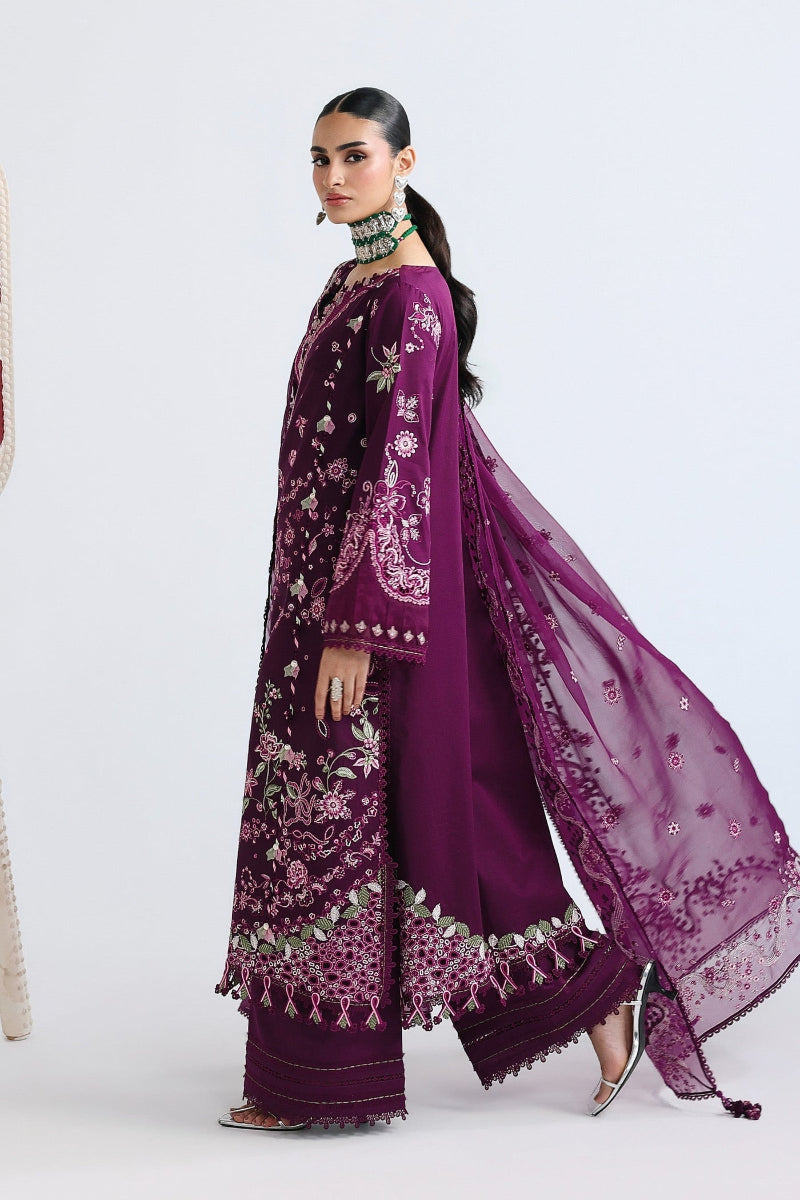 03-Piece Embroidered Lawn Suit With Chiffon Dupatta | Ready To Wear
