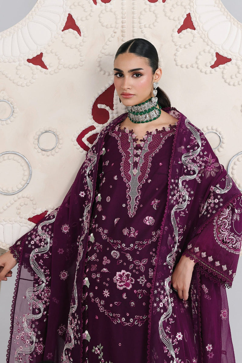 03-Piece Embroidered Lawn Suit With Chiffon Dupatta | Ready To Wear