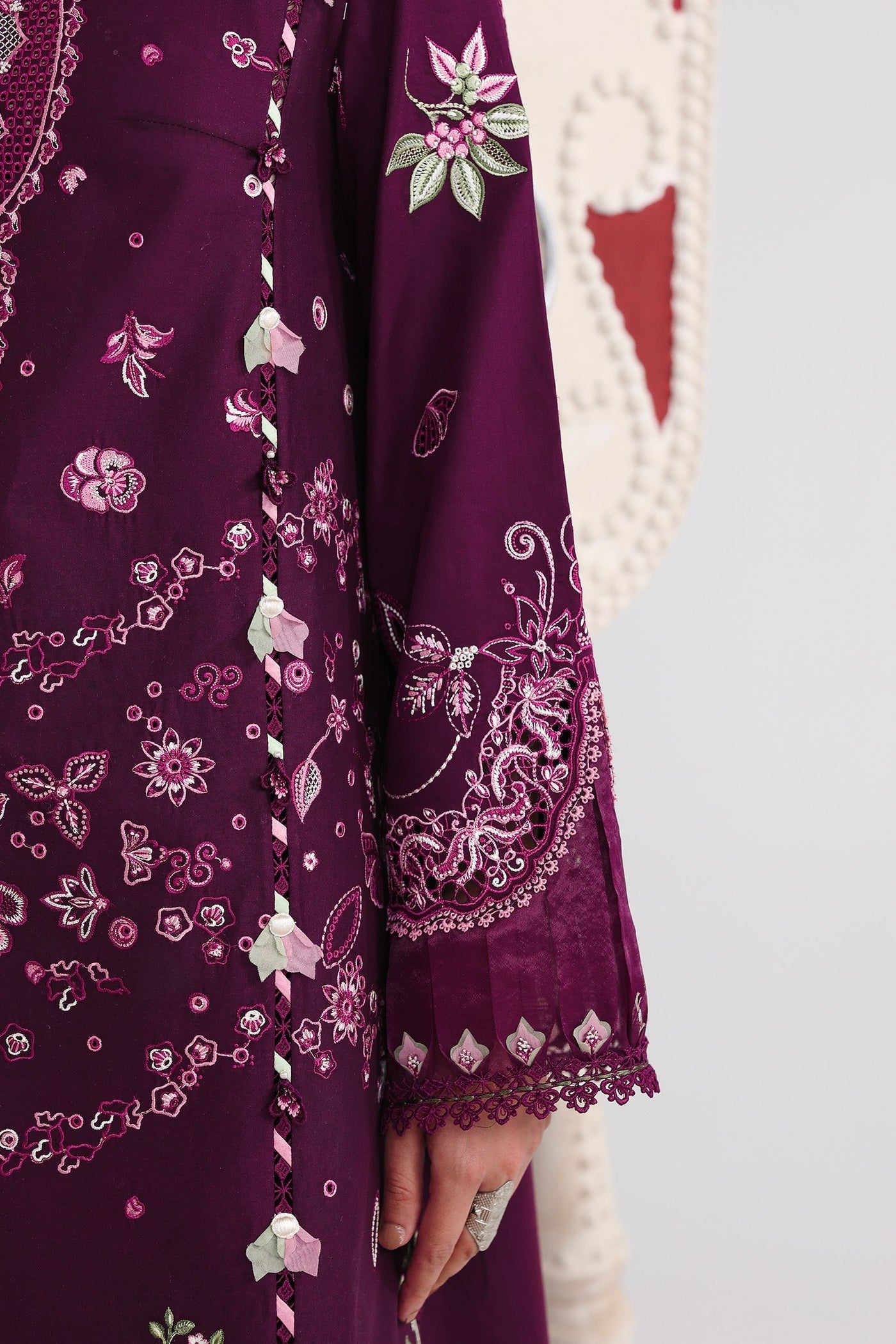 03-Piece Embroidered Lawn Suit With Chiffon Dupatta | Ready To Wear