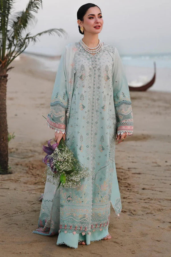 03-Piece Embroidered Lawn Suit With Chiffon Dupatta | Ready To Wear
