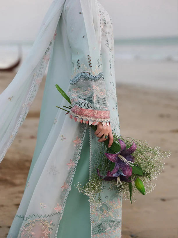 03-Piece Embroidered Lawn Suit With Chiffon Dupatta | Ready To Wear
