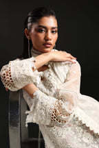 03-Piece Luxury Embroidered Sequence Organza Suit - Ready To Wear
