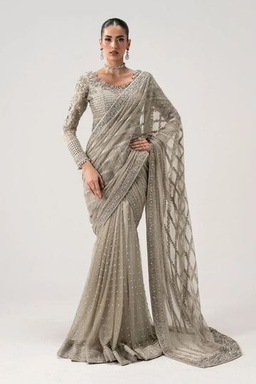 Luxury Chiffon Sequin Embroidered Saree - Ready To Wear