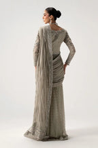Luxury Chiffon Sequin Embroidered Saree - Ready To Wear