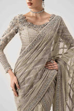 Luxury Chiffon Sequin Embroidered Saree - Ready To Wear