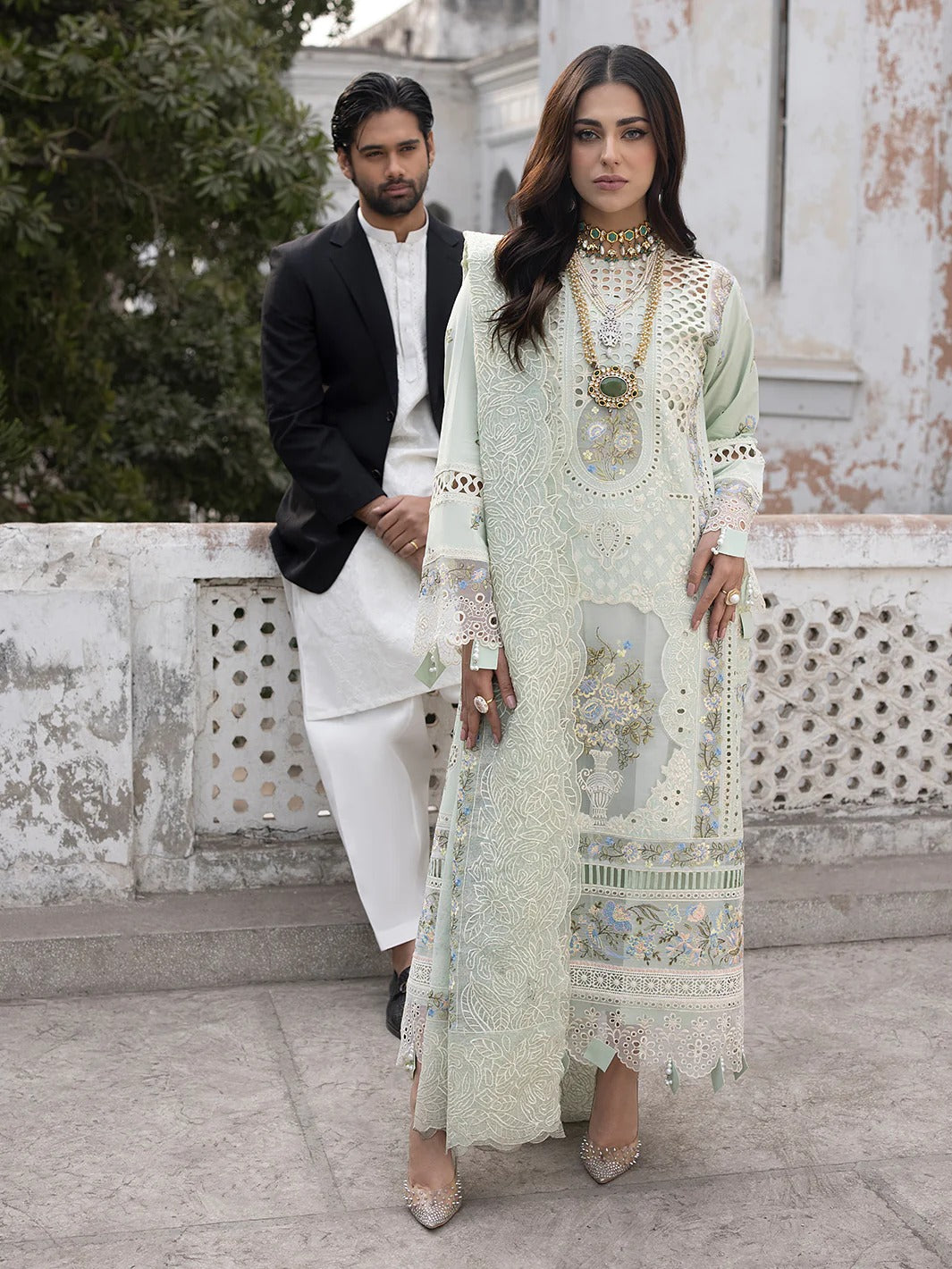 03-Piece  Embroidered Lawn Cotton Suit - Ready To Wear