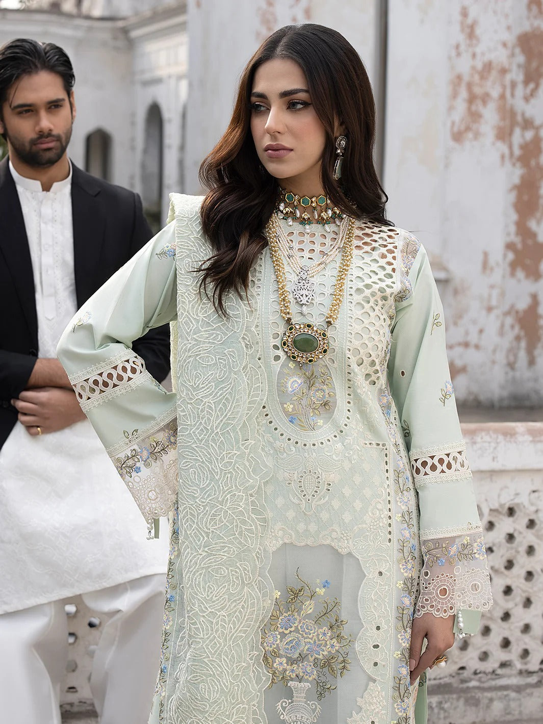03-Piece  Embroidered Lawn Cotton Suit - Ready To Wear