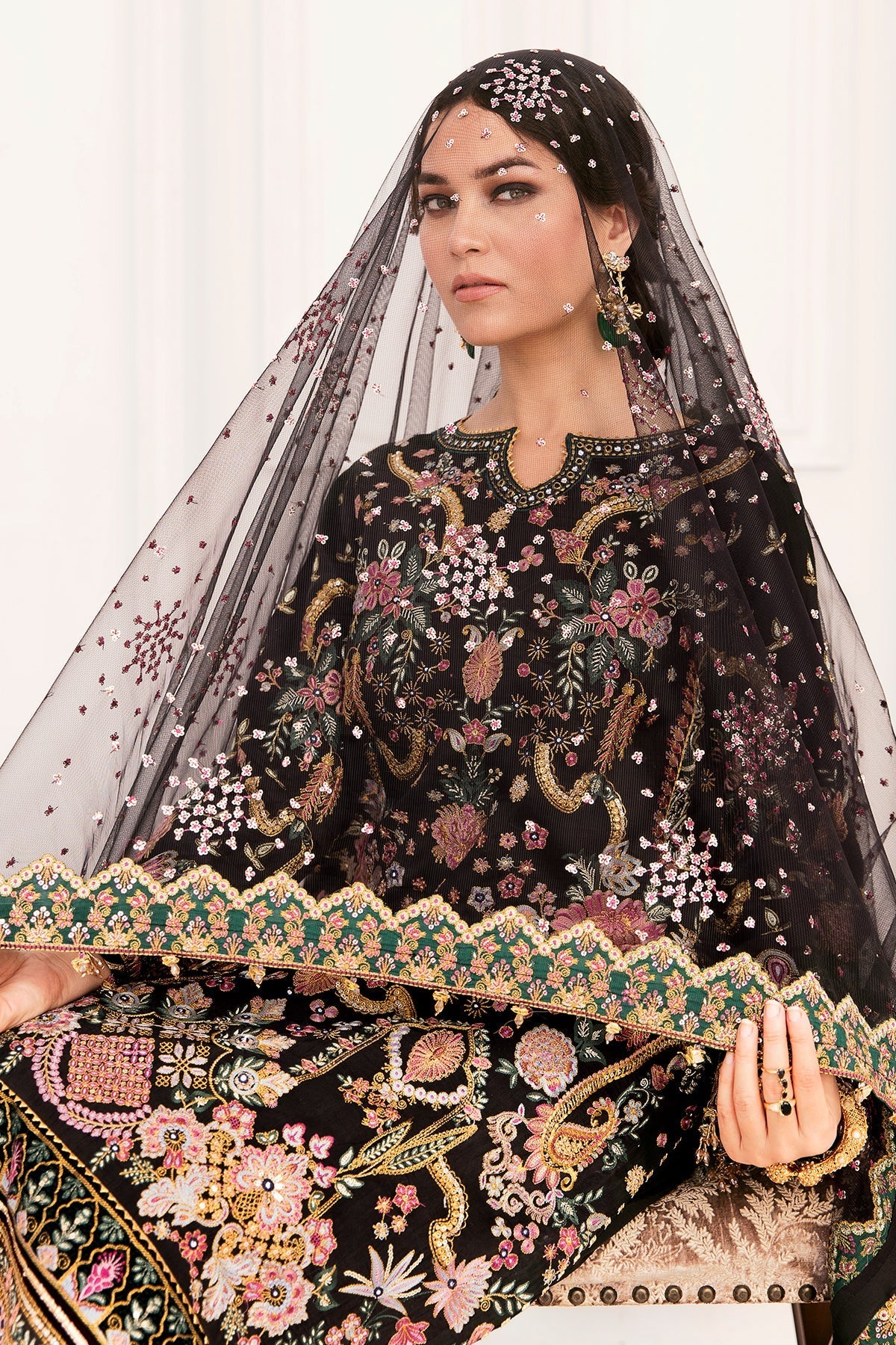 03-Piece Heavy Embroidered Net Suit - Ready To Wear