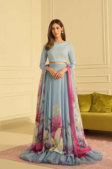 03-Piece Luxury Digital Print Silk  Maxi - Ready To Wear