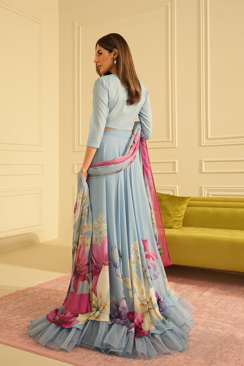 03-Piece Luxury Digital Print Silk  Maxi - Ready To Wear
