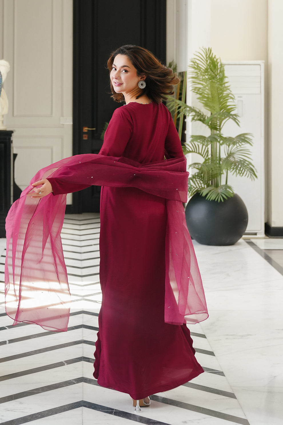 03 Piece  Luxury Silk Suit - Ready  To Wear