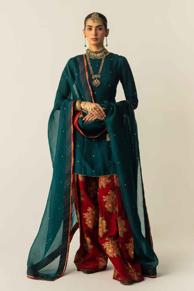 03-Piece Embroidered Chiffon Suit - Ready To Wear