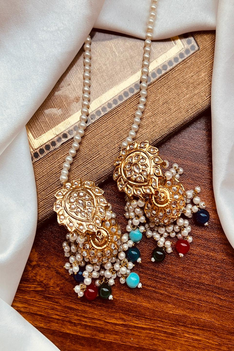 Heritage Multi-Color Beaded Jhumkas with Sahara Chains – Saira Hanif