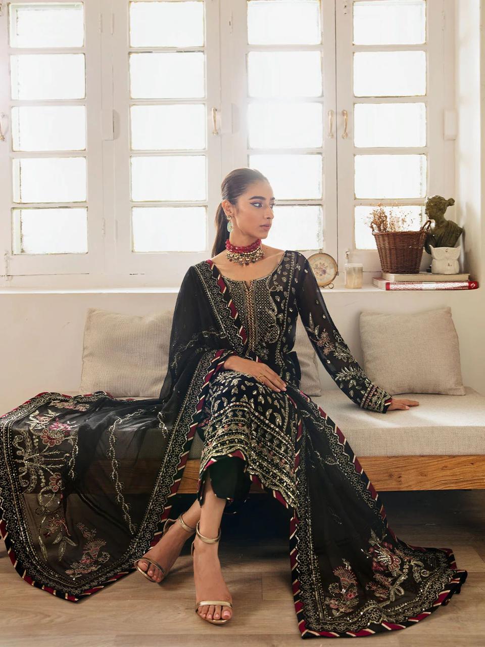03-Piece Heavy Embroidered Chiffon Suit | Ready To Wear