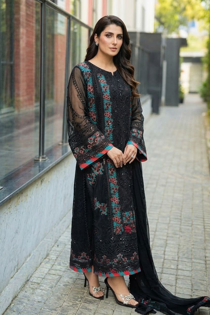 03-Piece Embroidered Chiffon Suit | Ready To Wear