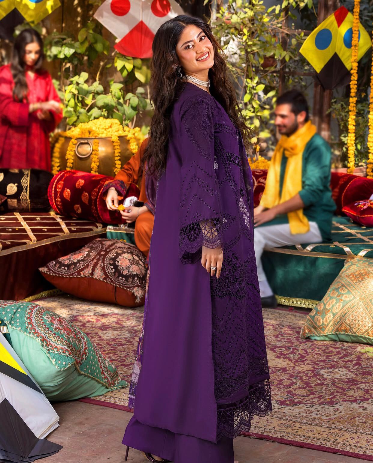 03-piece Embroidered Cotton Suit With Printed Chiffon Dupatta | Ready to wear