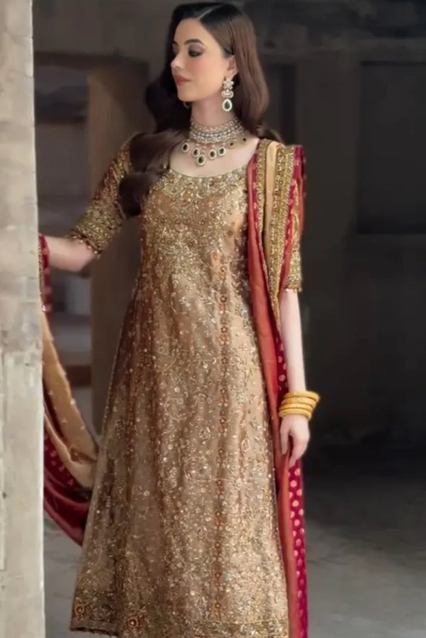 03-Piece Heavy Embroidered Shimmer Suit | Ready To Wear