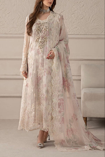 03-Piece Chiffon Suit With Printed Silk Dupatta | Ready To Wear