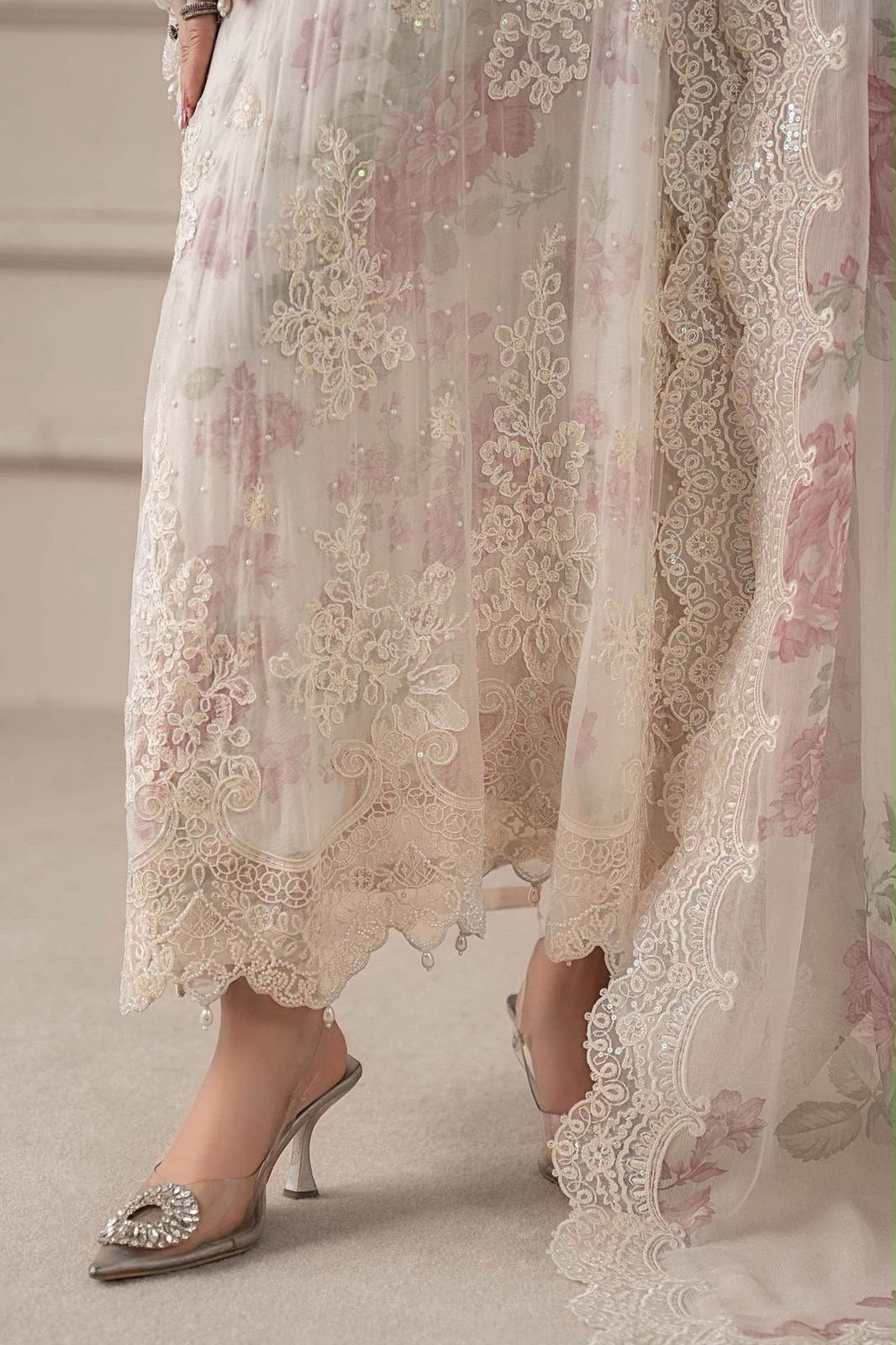 03-Piece Chiffon Suit With Printed Silk Dupatta | Ready To Wear