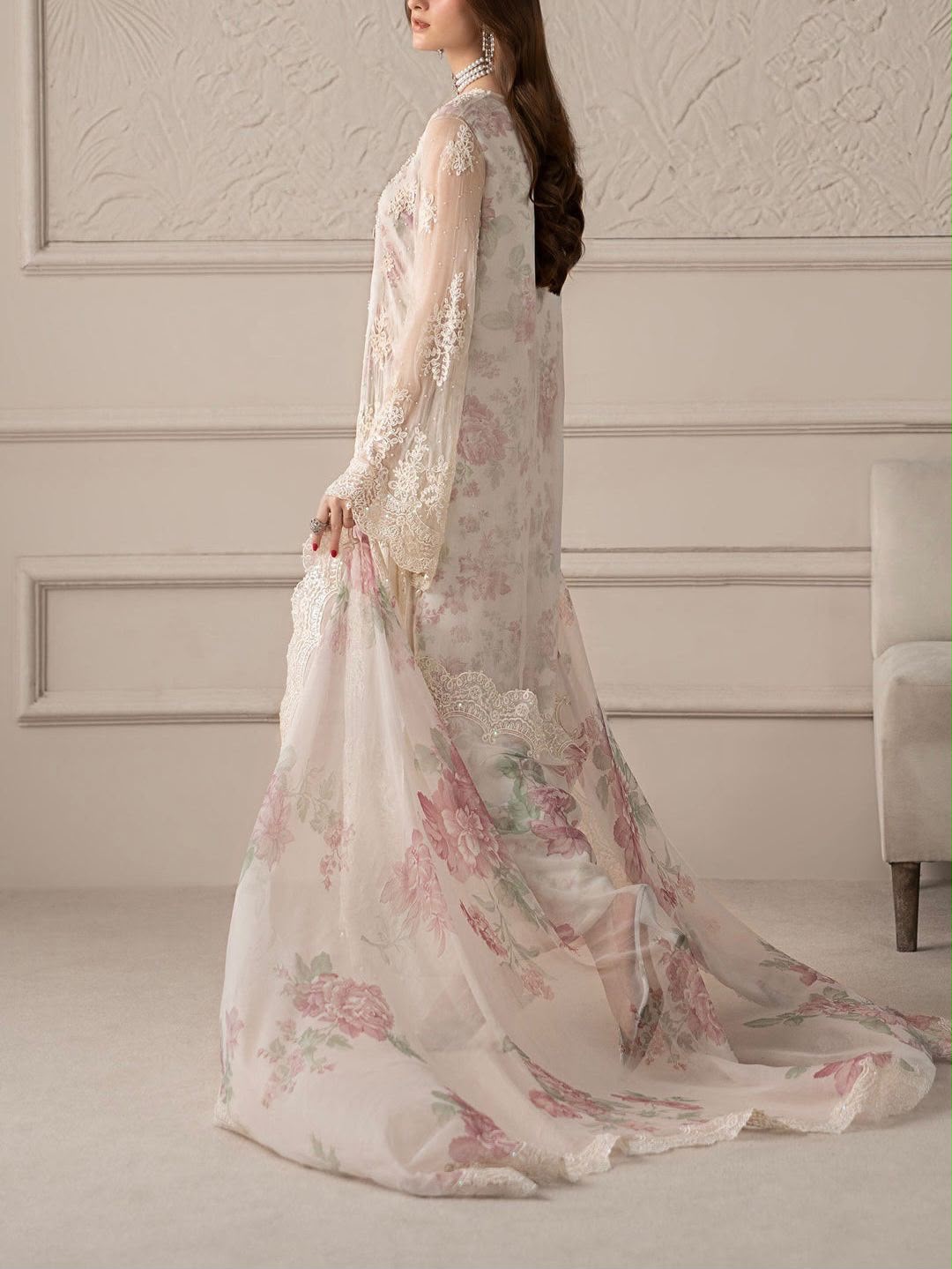03-Piece Chiffon Suit With Printed Silk Dupatta | Ready To Wear