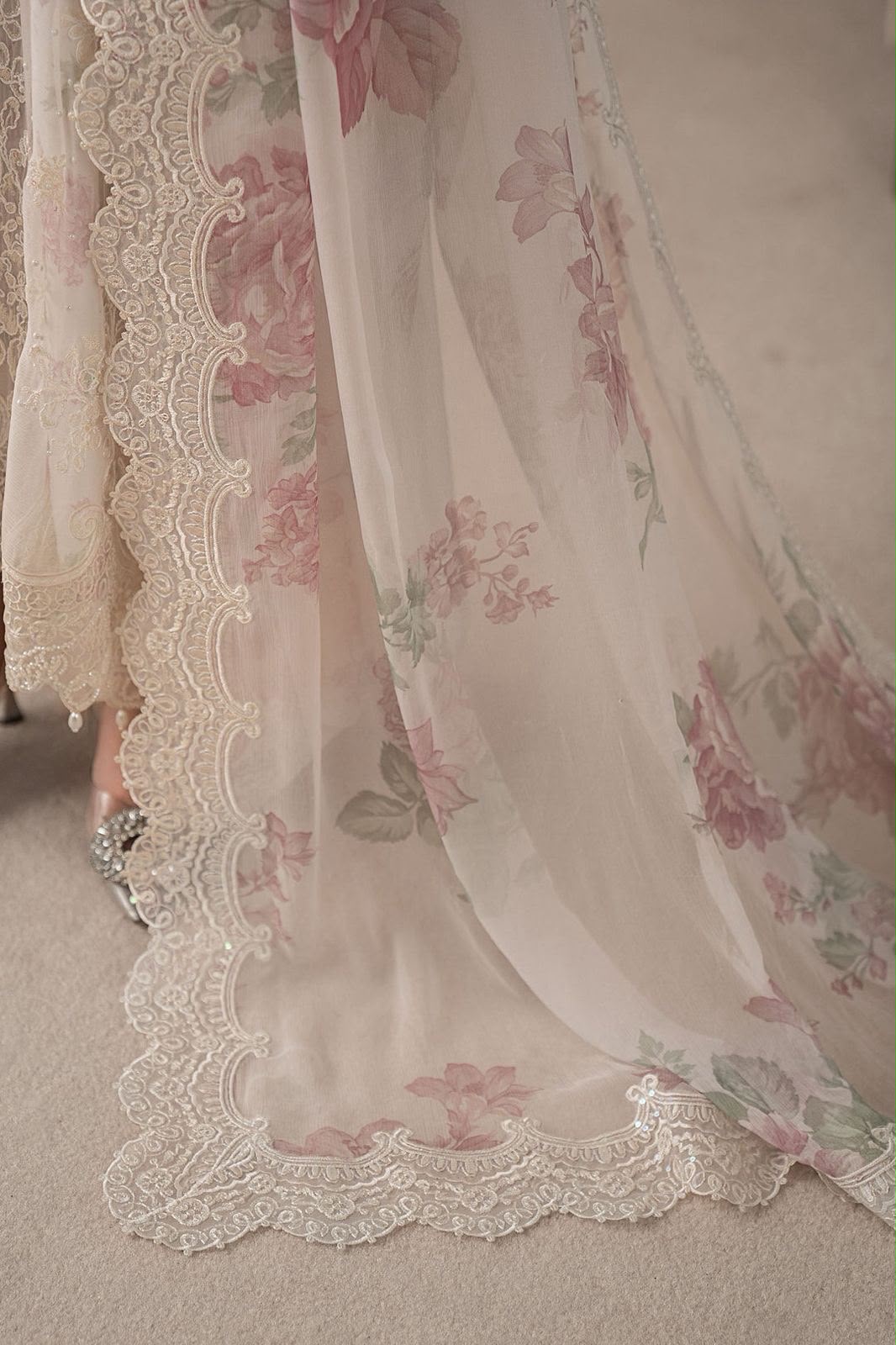 03-Piece Chiffon Suit With Printed Silk Dupatta | Ready To Wear