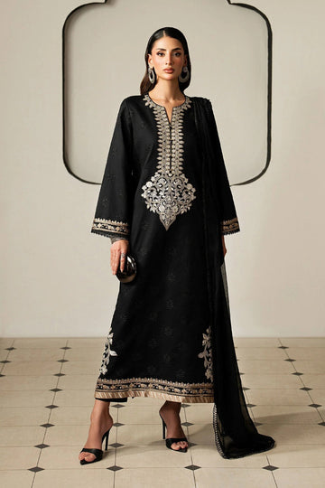 03-Piece Embroidered Lawn Suit With Chiffon Dupatta | Ready To Wear