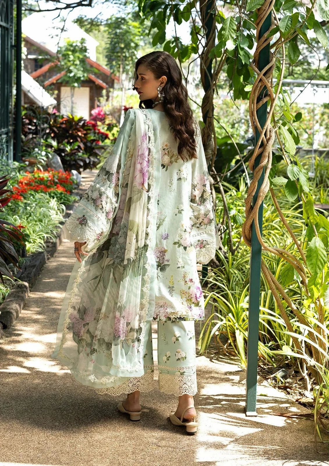 03-Piece Embroidered Printed Lawn Suit With Silk Dupatta | Ready To Wear