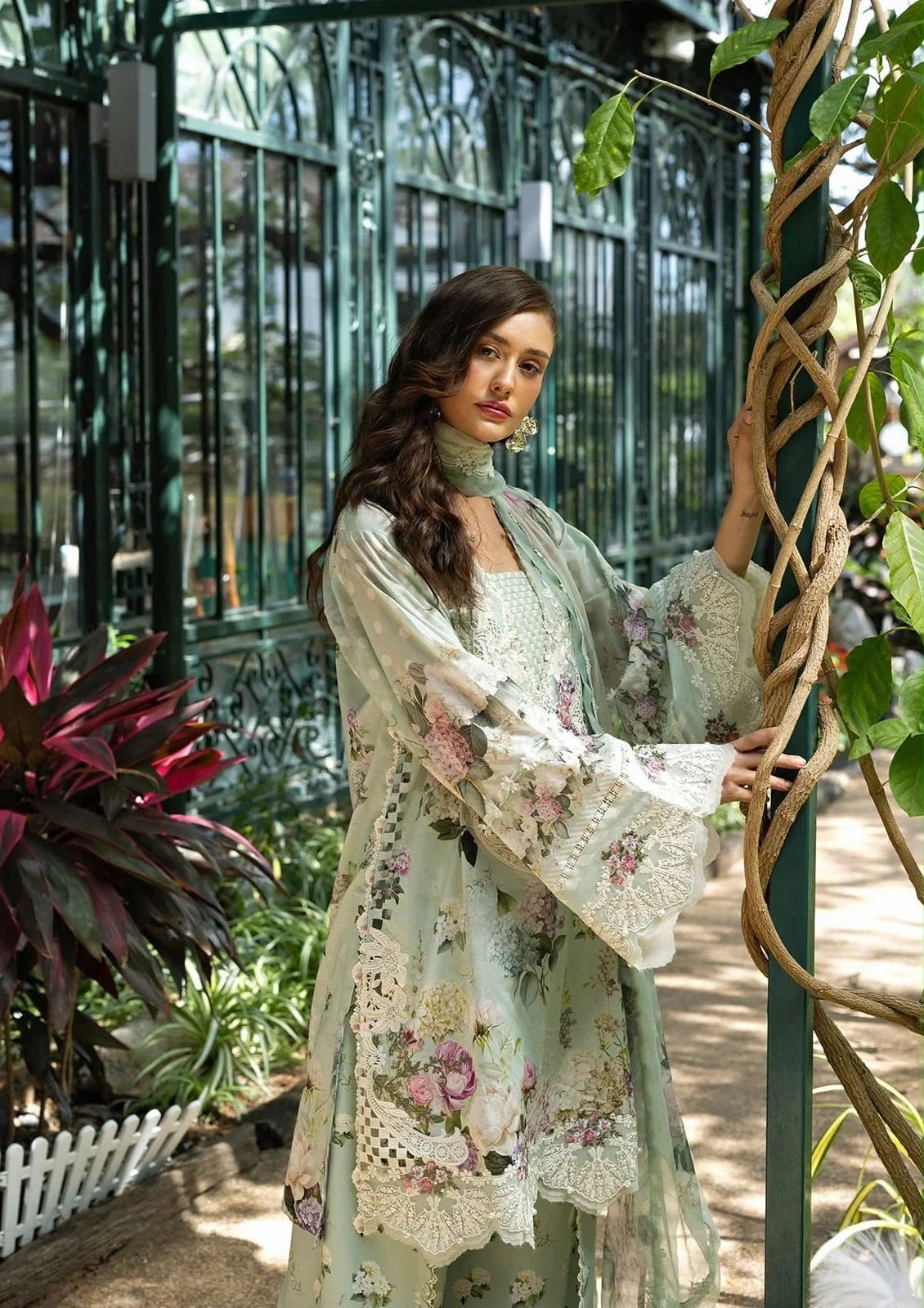 03-Piece Embroidered Printed Lawn Suit With Silk Dupatta | Ready To Wear