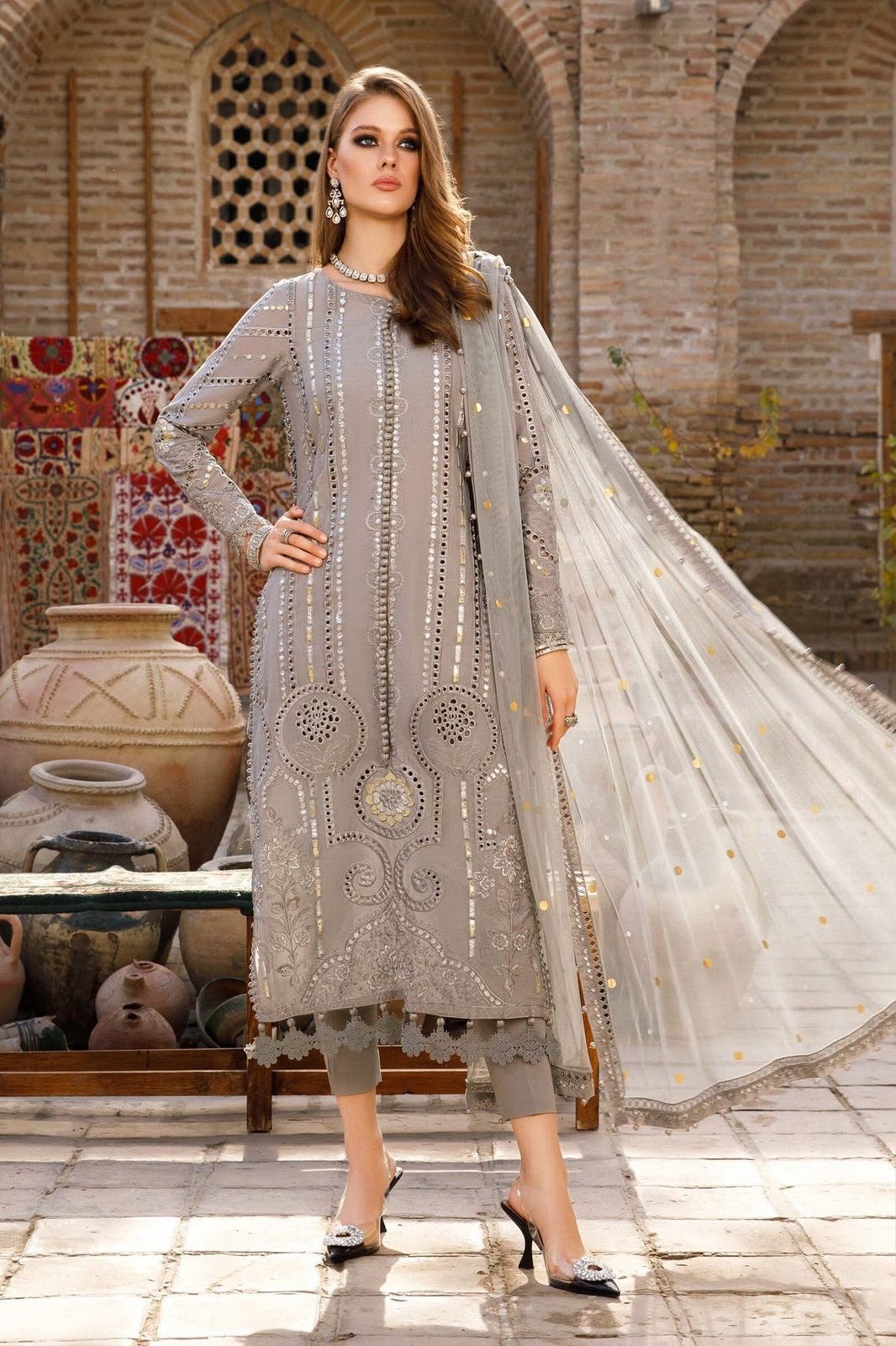 03-Piece Lawn Suit With Net Dupatta | Ready To Wear