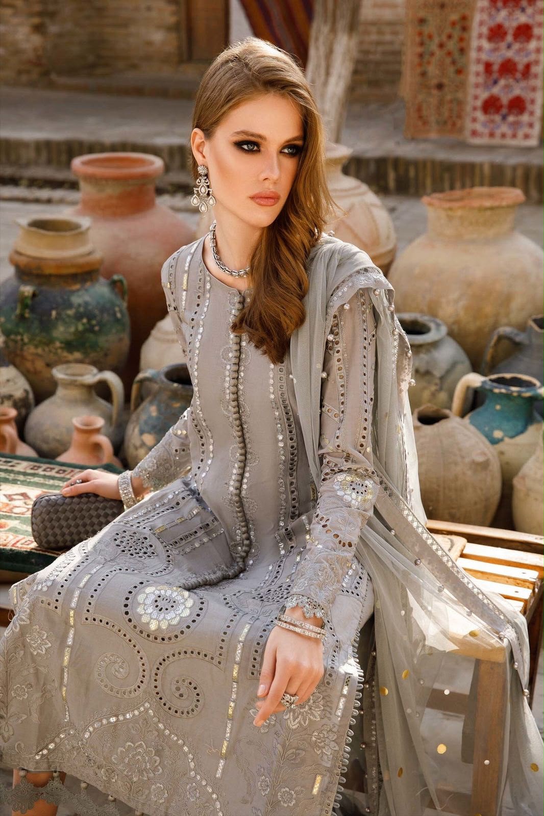 03-Piece Lawn Suit With Net Dupatta | Ready To Wear