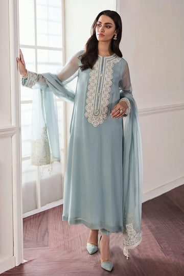 03-Piece Chiffon Suit With Hand Embellished Adda Work | Ready To Wear