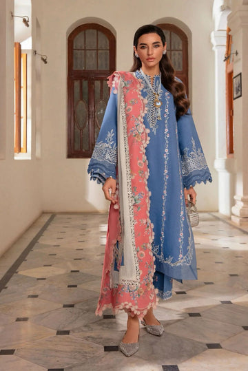 03-Piece Embroidered Lawn Suit With Chiffon Dupatta | Ready To Wear