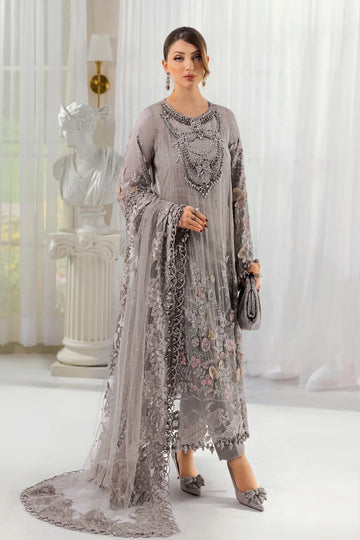 03-Piece Chiffon Suit With Net Dupatta | Ready To Wear