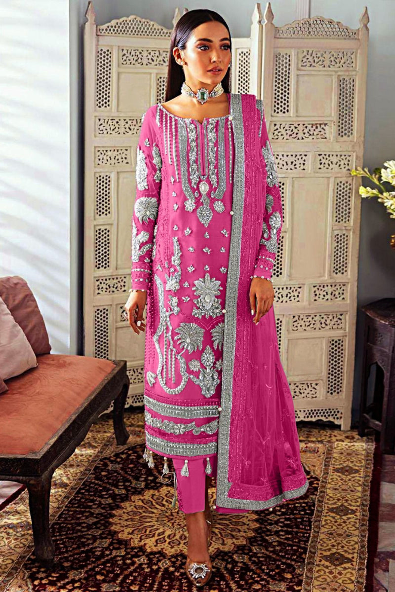 03-Piece Embroidered Net Suit | Ready To Wear