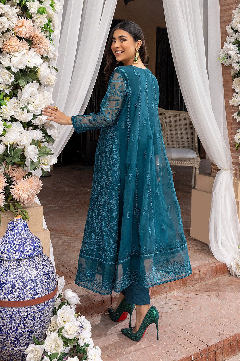 03-Piece Organza Suit With Embroidery | Ready To Wear