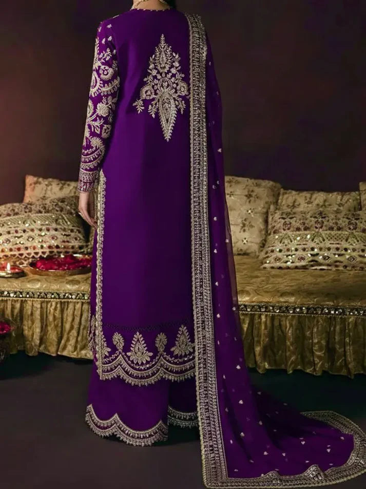 03-Piece Embroidery Sheesha Silk Suit | Ready To Wear